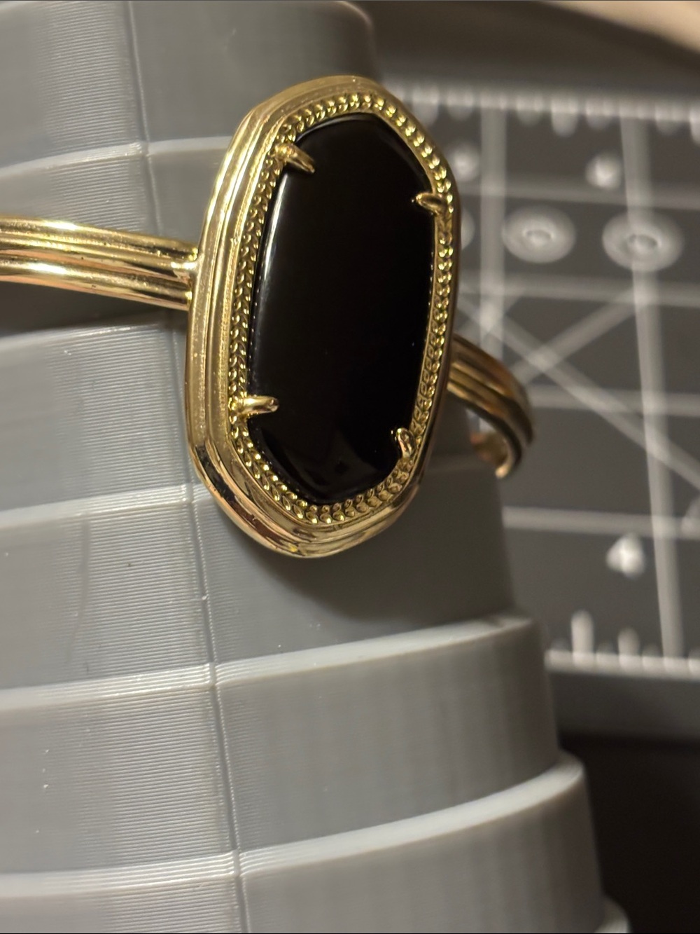 Kendra Scott Gold Cuff Bracelet with Black Stone - Picture 8 of 8